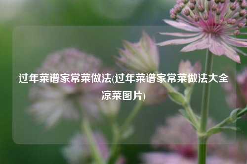 过年菜谱家常菜做法(过年菜谱家常菜做法大全凉菜图片)