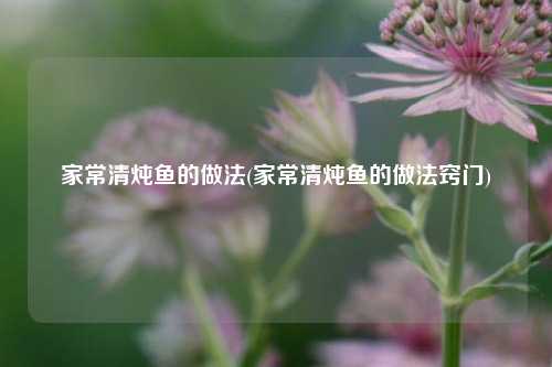 家常清炖鱼的做法(家常清炖鱼的做法窍门)